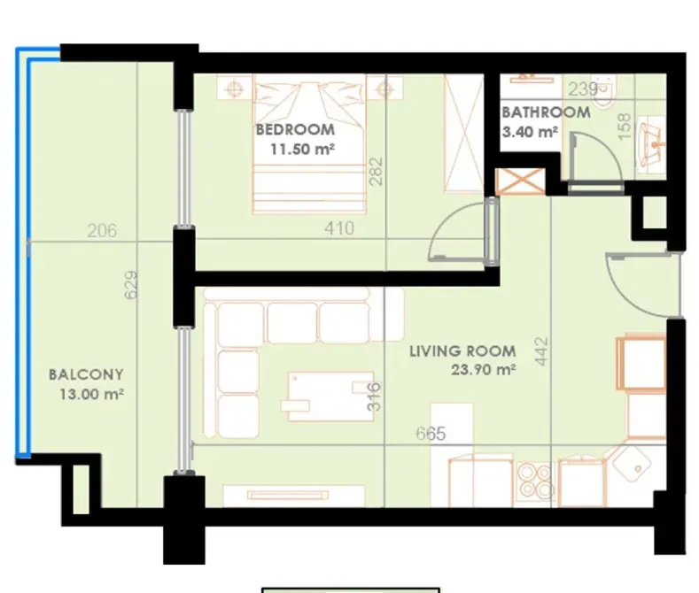 Квартира за кордоном 131 кв.м 2 кімн. 4-й поверх м. Махмутлар, на Kıngdom premıum Махмутлар - фото 3