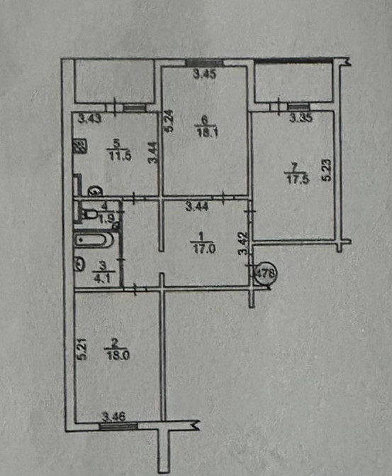 Продаж Квартира 3-кімнатна, 7/25 поверх на Закревського Миколи вул., д. 97а Київ - фото 12