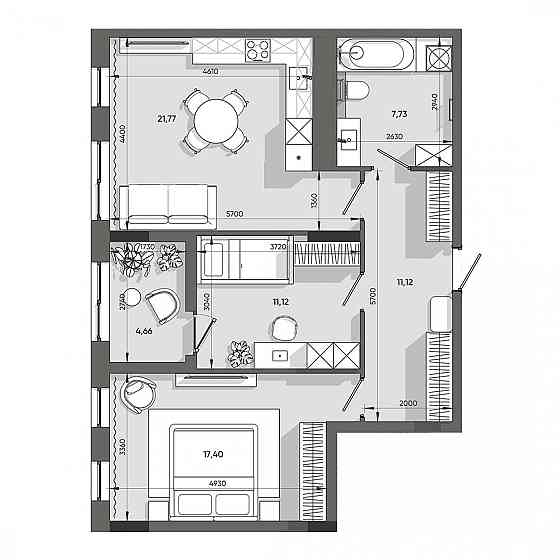 Продаж Квартира 2-кімнатна, 9/9 поверх на вул. Пластова L'viv