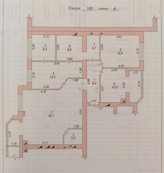 Продаж Квартира 4-кімнатна, 8/9 поверх на вул. Євгена Рихліка Житомир - фото 1