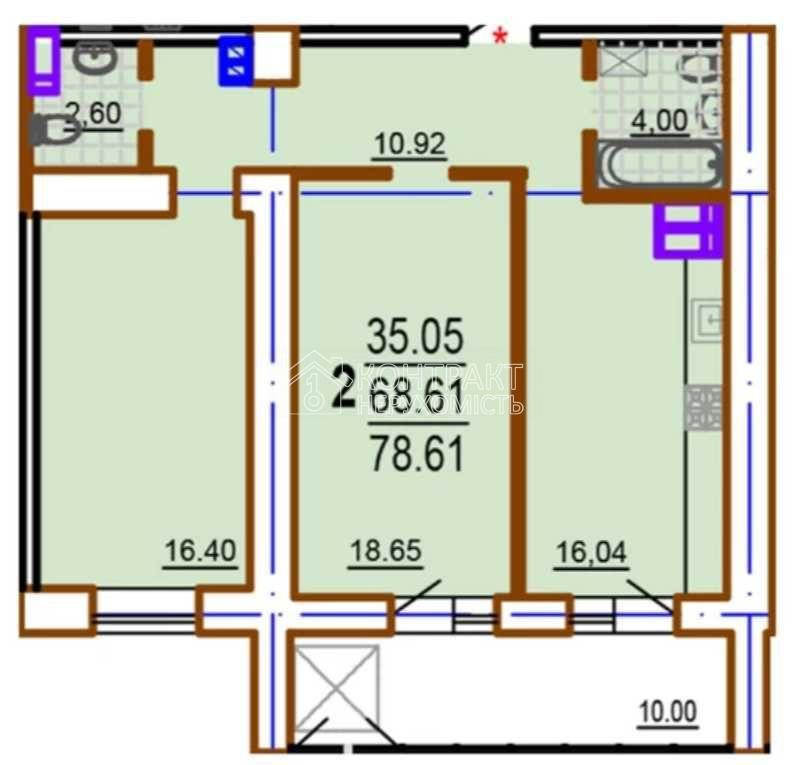 Продаж Квартира 2-кімнатна, 14/16 поверх на вул. Клочківська Харків - фото 1
