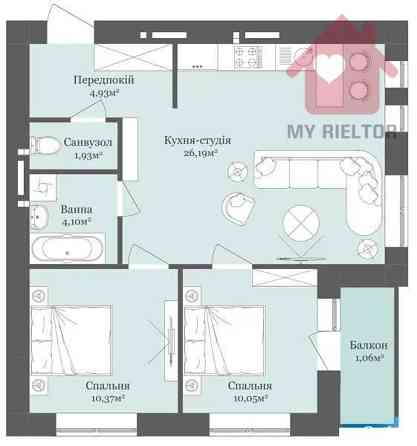 Продаж Квартира 2-кімнатна, 5/9 поверх Ужгород