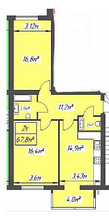 Продаж Квартира 2-кімнатна, 2/9 поверх на Національної Гвардії вул., 16 Івано-Франківськ