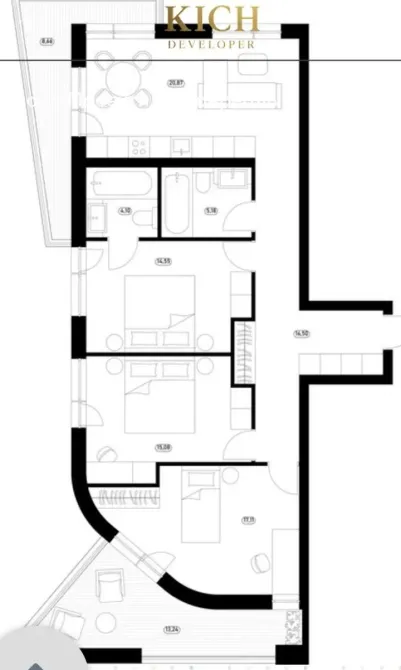 For sale 3-room Apartment 100 sq.m Другетів 96 Uzhhorod - photo 1