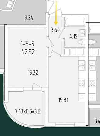 Продаж Квартира 1-кімнатна, 6/25 поверх на Краснова улица Одесса