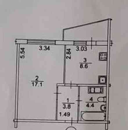 Продаж Квартира 1-кімнатна, 5/20 поверх на Бориса Гмирі, 16 Киев
