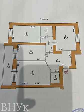 Продаж Квартира 1-кімнатна, 9/10 поверх на вул. Гайова Тернопіль