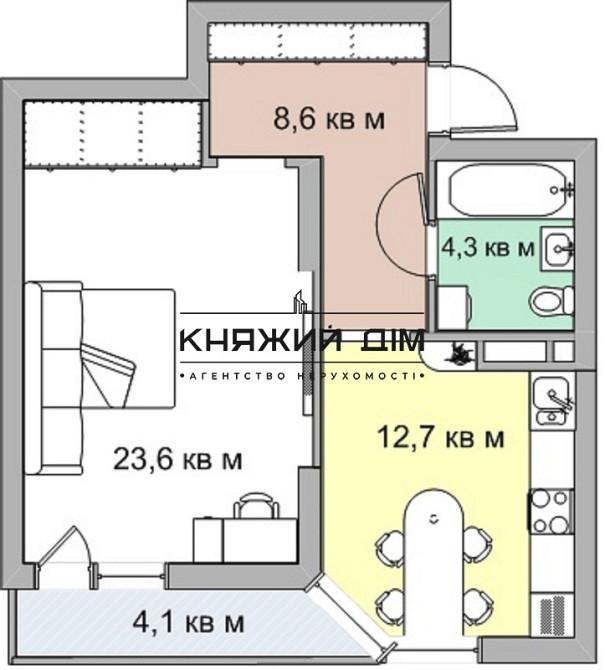 Оренда Квартира 1-кімнатна, 10/25 поверх на Симоненка ул. Київ - фото 9