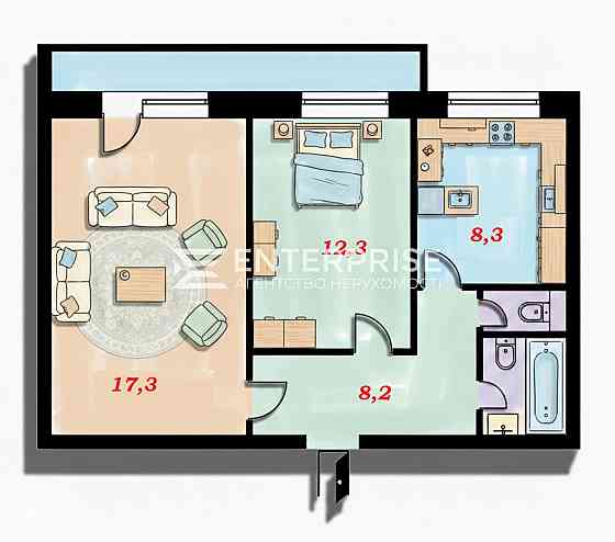 Продаж 2к Квартира 53.2 кв.м Бальзака Оноре вул. Kiev