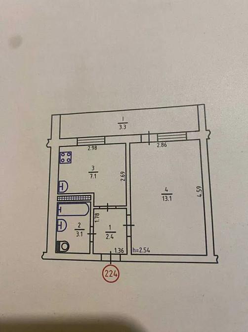 Продаж Квартира 1-кімнатна, 9/9 поверх на Зодчих, 72 Київ - фото 7