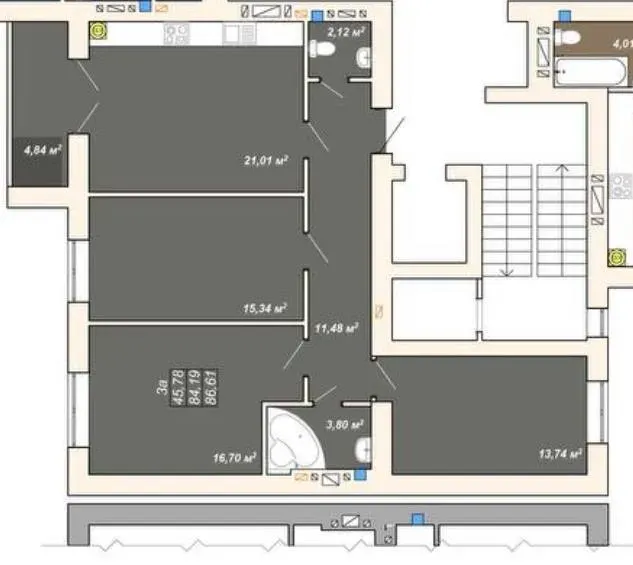 For sale 3-room Apartment 86.6 sq.m Атмосфера Ivano-Frankivs'k - photo 1