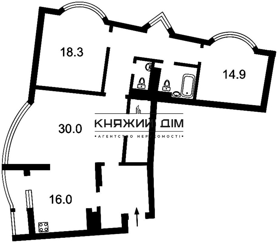 Продається простора, роздільна 3-х к.кв. на Осокорках. № 21107605 Київ - фото 3