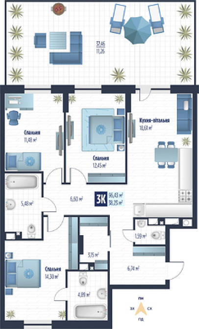 Продаж Квартира 3-кімнатна, 2/5 поверх на вул. Героїв Крут Сокильники - изображение 5