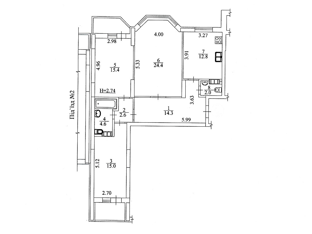 Продаж Квартира 3-кімнатна, 20/20 поверх на Закревського Миколи вул., д. 95А Київ - фото 13