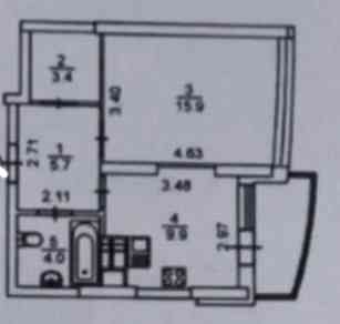 Продаж Квартира 1-кімнатна, 7/32 поверх на Георгія Нарбута, 8 Киев