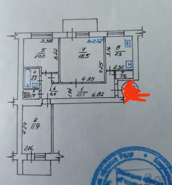 Продаж Квартира 3-кімнатна, 8/9 поверх на Келецька Вінниця - фото 8