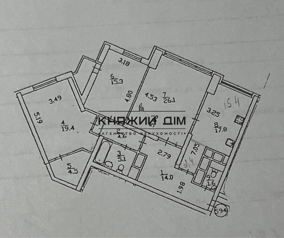 Продаж 3-х к. квартири, вул. Срібнокільська 1, м. Позняки. № 21138969 Київ - фото 2