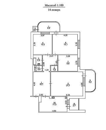 Продаж Квартира 4-кімнатна, 14/23 поверх на Червоної Калини вул., д. 72 Киев