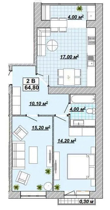 Продаж Квартира 2-кімнатна, 12/14 поверх на вул. Княгинин Івано-Франківськ - фото 2