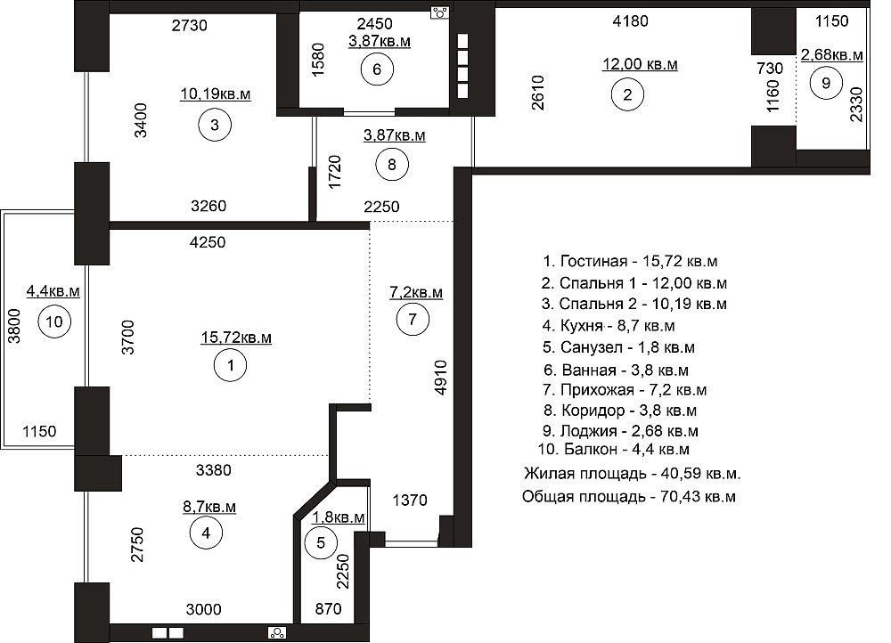 Продаж Квартира 3-кімнатна, 2/9 поверх на Макеевская вул., д. 7 Київ - фото 13