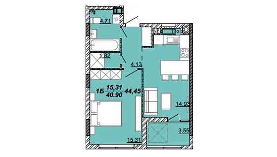 Продаж Квартира 1-кімнатна, 7/8 поверх на вул. Дубенська Kremenets'