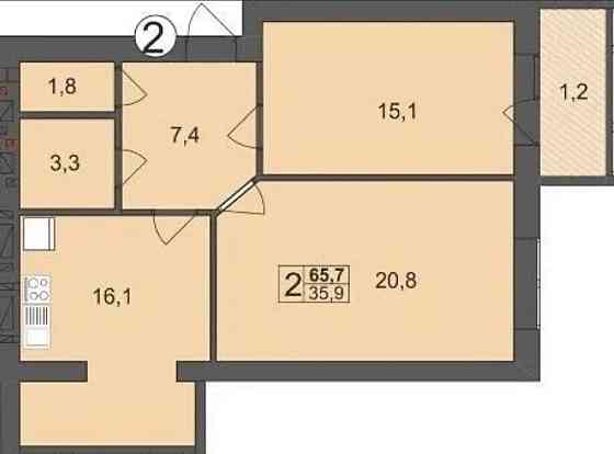 Продаж 2к Квартира 66 кв.м Євгенія Рихліка 15 Zhytomyr