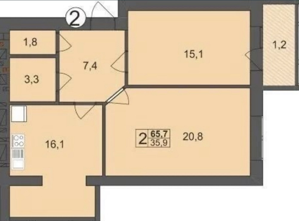 Продаж 2к Квартира 66 кв.м Євгенія Рихліка 15 Житомир - фото 1