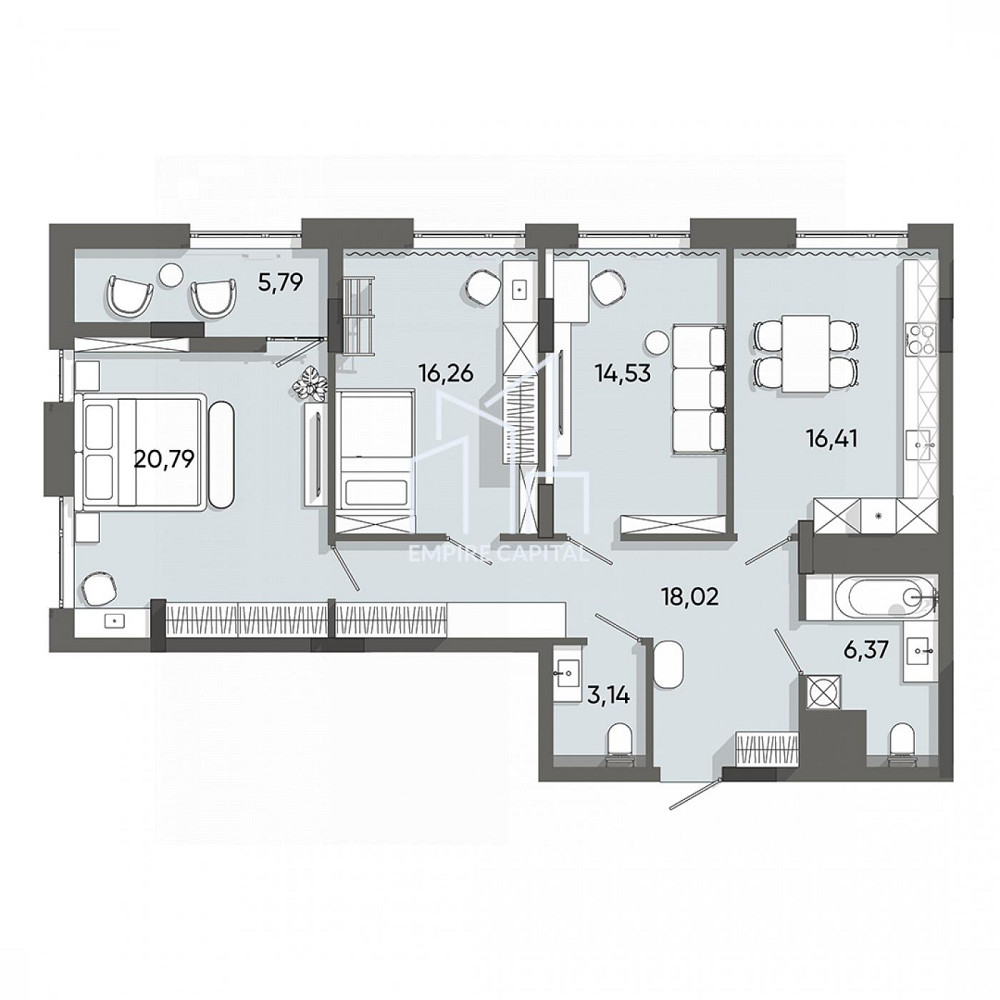 Продаж Квартира 3-кімнатна, 3/8 поверх на вул. Стрийська Львів - фото 3