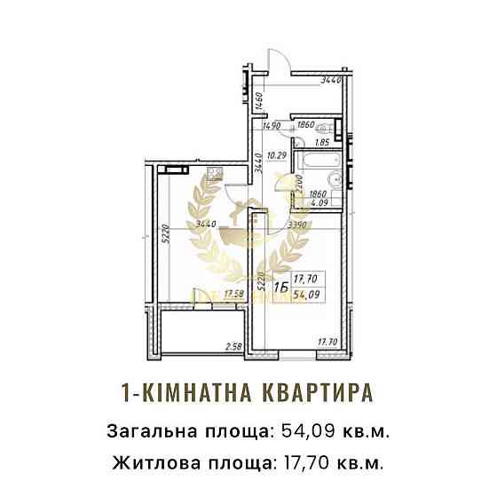 Продаж Квартира 1-кімнатна, 17/25 поверх на Коноплянская ул., 22Б Київ