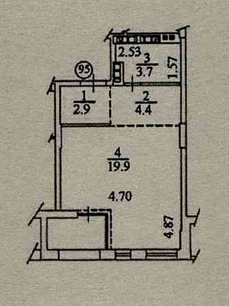 Продаж Квартира 1-кімнатна, 3/6 поверх на регенераторна, 4 Київ